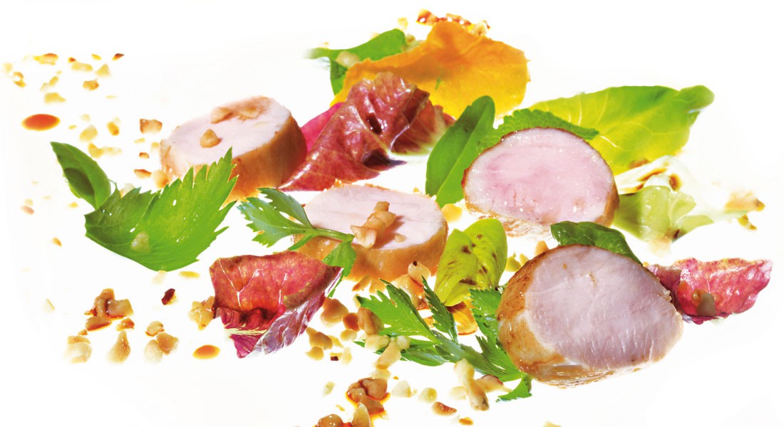 Insalata di coniglio con misticanza e Nocciole Ventura