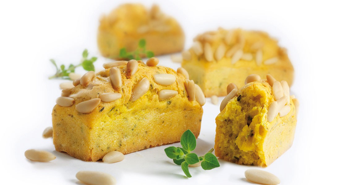 Mini plumcake salati con erbe aromatiche e Pinoli Ventura