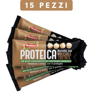 barrette proteica nocciole ventura confezione multipla 15 pezzi
