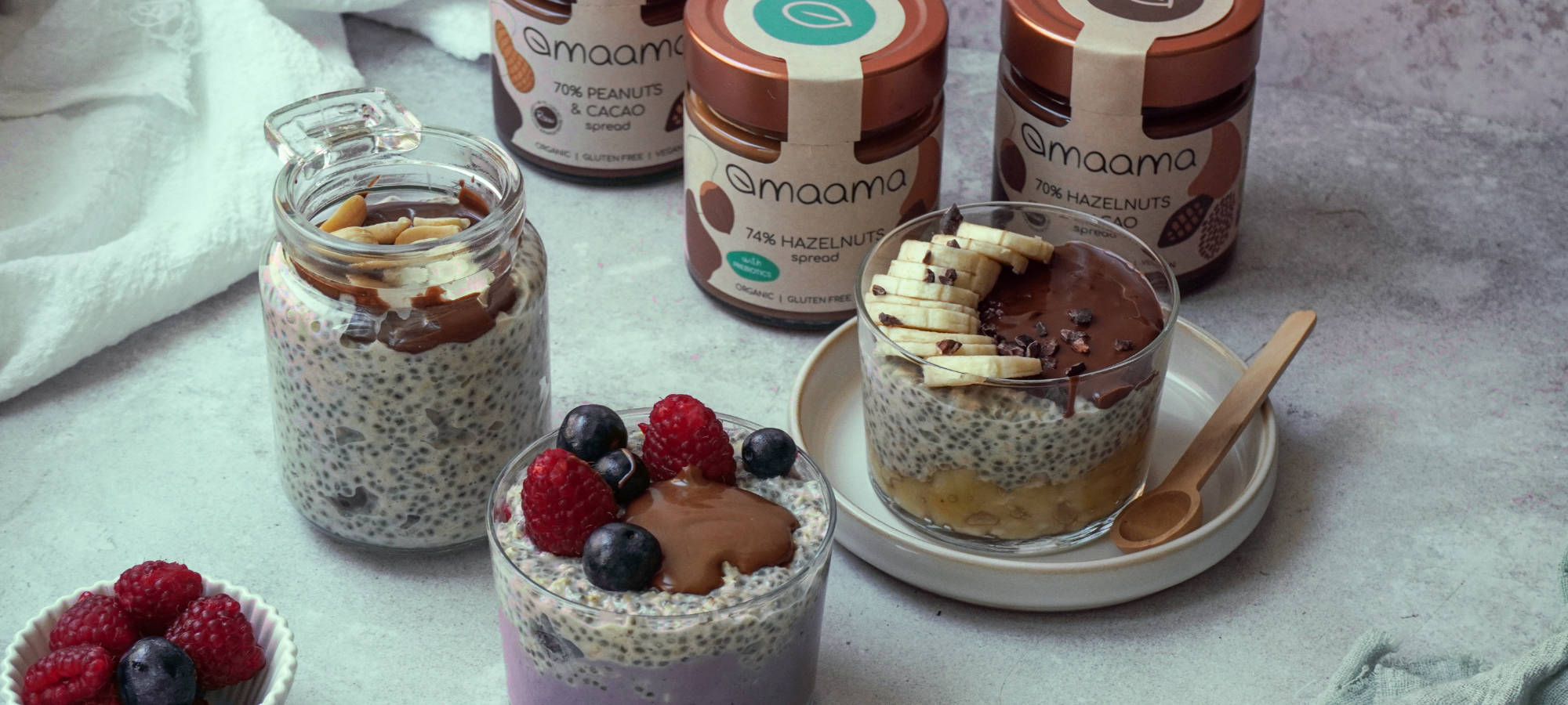 Overnight porridge vegano con crema di Frutta Secca